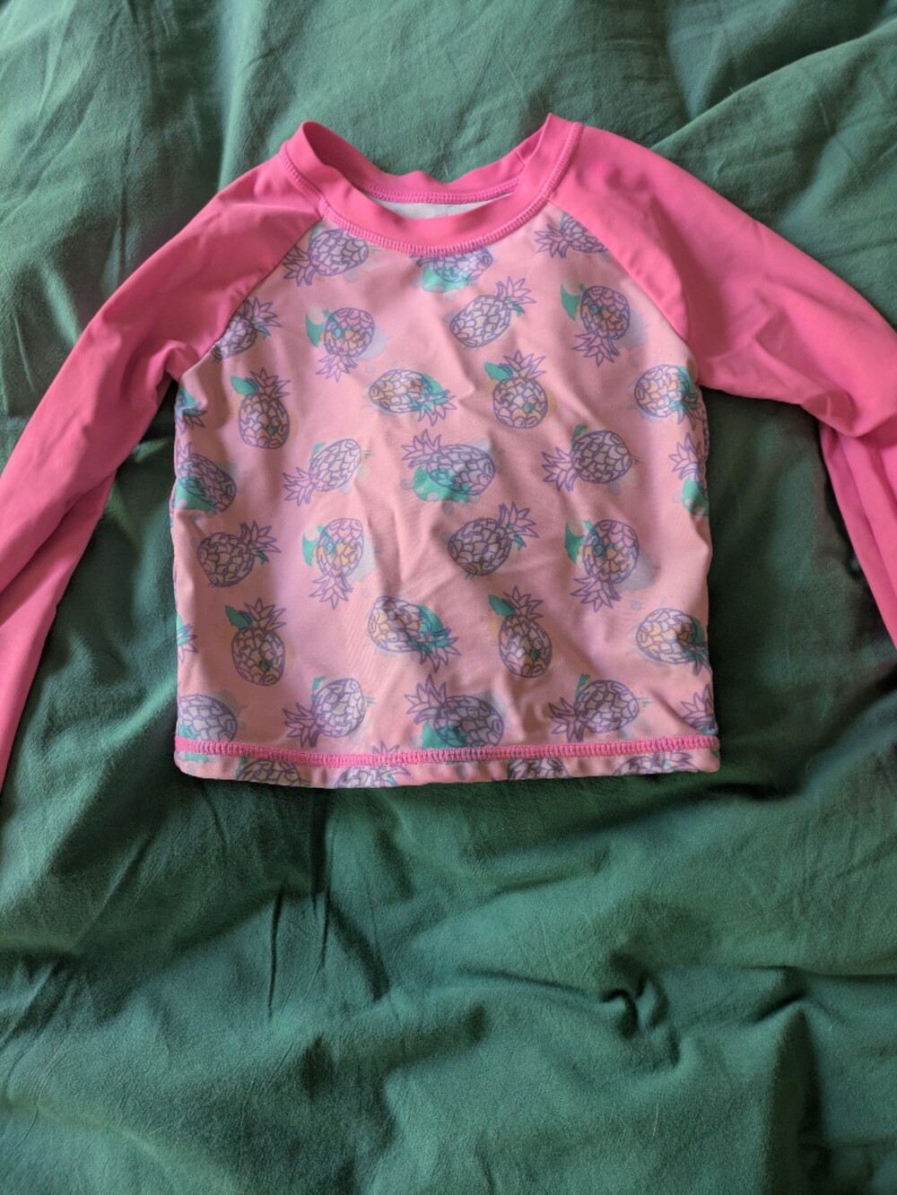 Girls Pink Pineapple Rash Guard - 4T